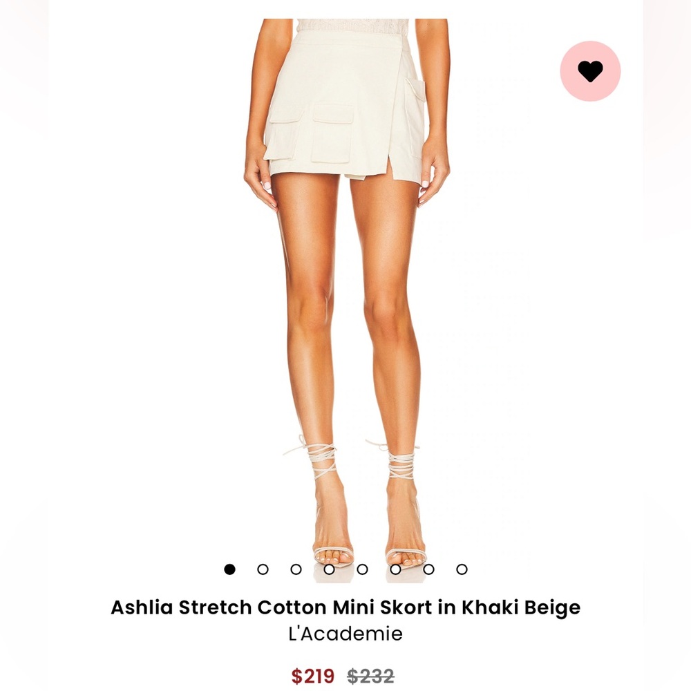Ashlia Stretch Cotton Mini Skort in Khaki Beige
L'Academie large